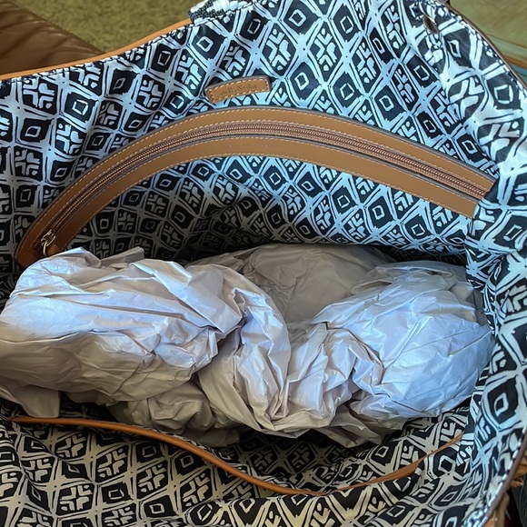 New! Stella & Dot Large Straw Tassel Riviera Tote Woven Boho Western Accent Bag - Picture 8 of 10